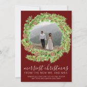 Getrouwd Vrolijk Kerstmis Fotokaart Feestdagenkaart (Voorkant)