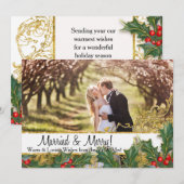 Getrouwd Vrolijk Kerstmis Pas getrouwd Horizontale Feestdagenkaart (Voorkant / Achterkant)