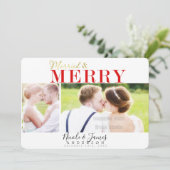 Getrouwd & Vrolijk Kerstvakantie 2 Foto's Kaart (Staand voorkant)