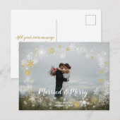 Getrouwd & vrolijk kerstvakantie Foto briefkaart (Voorkant / Achterkant)