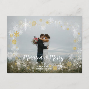 Getrouwd & vrolijk kerstvakantie Foto briefkaart