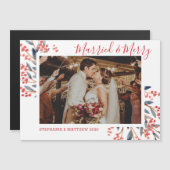 Getrouwd & Vrolijk Kerstvakantie Fotomagneet (Voorkant / Achterkant)