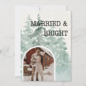 Getrouwd & vrolijk nieuw bruiden waterverf kerst feestdagenkaart (Voorkant)