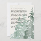 Getrouwd & vrolijk nieuw bruiden waterverf kerst feestdagenkaart (Achterkant)