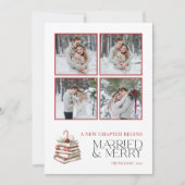 Getrouwd & vrolijk Nieuw Chapter Candy Cane Foto Feestdagenkaart (Voorkant)