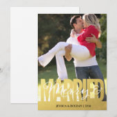 Getrouwd & Vrolijk Papieren Fotokaart Feestdagenkaart (Voorkant / Achterkant)