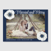 Getrouwd & Vrolijk Pas getrouwd Foto Chique Magnet (Voorkant)