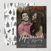 Getrouwd & vrolijk Pas getrouwd Foto Kerst Feestdagenkaart (Voorkant / Achterkant)