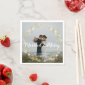 Getrouwd & vrolijk vakantie foto bruiloft servet (Insitu)