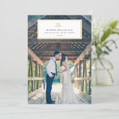 Getrouwd vrolijk vakantie Kerstmis Fotokaart Feestdagenkaart (Staand voorkant)