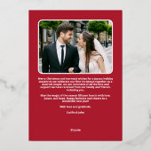 Getrouwd Vrolijke Pas getrouwd 1e Kerstmis Foto Ro Folie Feestdagenkaart (Achterkant)