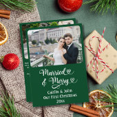 Getrouwd Vrolijke Passen getrouwd 1e Kerstmis Cust Feestdagenkaart