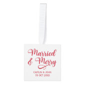 Getrouwd Vrolijke Passen getrouwd 1e Kerstmis Foto Decoratie (Voorkant)