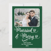 Getrouwd Vrolijke Passen getrouwd 1e Kerstmis Groe Feestdagenkaart (Voorkant)