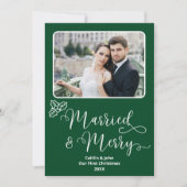 Getrouwd Vrolijke Passen getrouwd 1e Kerstmis Groe Feestdagenkaart (Voorkant)