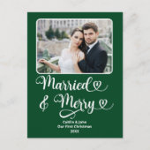 Getrouwd Vrolijke Passen getrouwd 1e Kerstmis Groe Feestdagenkaart (Voorkant)