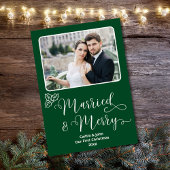 Getrouwd Vrolijke Passen getrouwd 1e Kerstmis Groe Feestdagenkaart