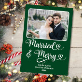 Getrouwd Vrolijke Passen getrouwd 1e Kerstmis Groe Feestdagenkaart