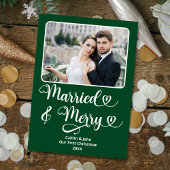 Getrouwd Vrolijke Passen getrouwd 1e Kerstmis Groe Feestdagenkaart