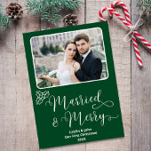 Getrouwd Vrolijke Passen getrouwd 1e Kerstmis Groe Feestdagenkaart