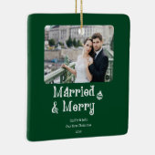 Getrouwd Vrolijke Passen getrouwd 1e Kerstmis Groe Keramisch Ornament (Rechts)