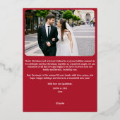 Getrouwd Vrolijke Passen getrouwd Custom Rood Eers Folie Feestdagenkaart (Achterkant)