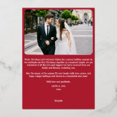 Getrouwd Vrolijke Passen getrouwd Eerste Kerstmis  Folie Feestdagenkaart (Achterkant)