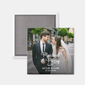 Getrouwd Vrolijke Passen getrouwd Eerste Kerstmis  Magneet (Voorkant / Achterkant)