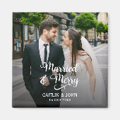 Getrouwd Vrolijke Passen getrouwd Eerste Kerstmis  Magneet (Voorkant)