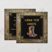 getrouwd westerse cowboylaarzen bruiloft kaart (Voorkant / Achterkant)
