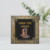 getrouwd westerse cowboylaarzen bruiloft kaart (Staand voorkant)