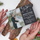 Getrouwd Winter Sneeuw Vakantie Kerstmis Foto Feestdagenkaart