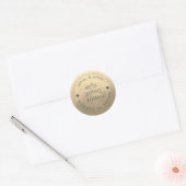 Getrouwd worden Bewaar de datum Gouden Envelopzege Ronde Sticker (Envelop)