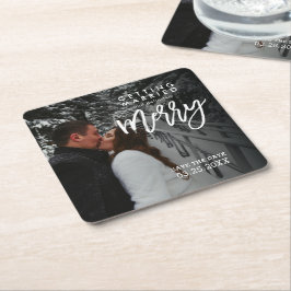 Getrouwd worden Modern Rustic Save The Date Kartonnen Onderzetters