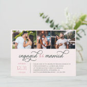 Getrouwd zijn 3 Fotoverlovingsfeest Kaart (Staand voorkant)