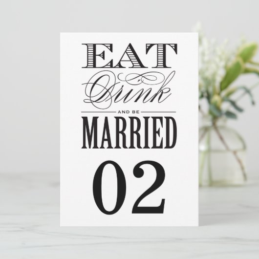 Getrouwd zijn | Tafel Nummers Kaart (Staand voorkant)