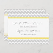 Getrouwde aankondiging Briefkaarten Grey Chevron (Voorkant / Achterkant)