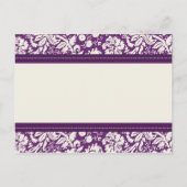 Getrouwde aankondiging Briefkaarten Plum Damask (Achterkant)
