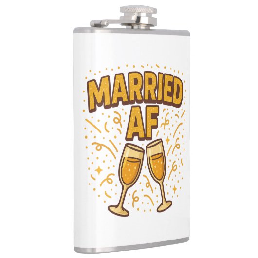Getrouwde AF Flask – Grappig huwelijkscadeau Heupfles (Rechts)