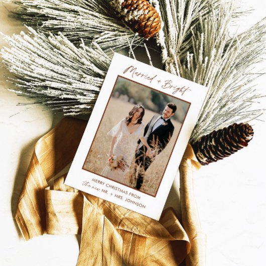 Getrouwde & Bright Vakantie Kerstkaart, Boho Kaart