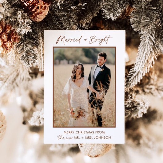 Getrouwde & Bright Vakantie Kerstkaart, Boho Kaart