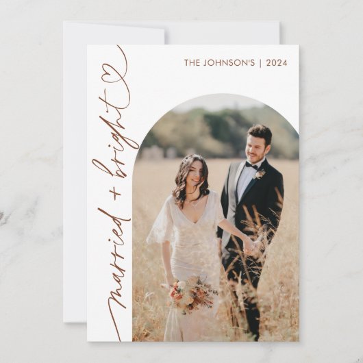 Getrouwde & Bright Vakantie Kerstkaart, Boho Kaart (Voorkant)