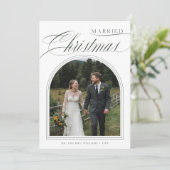 Getrouwde Christmas 3 Photo Arch Pas getrouwd Feestdagenkaart (Staand voorkant)