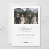 Getrouwde Christmas 3 Photo Arch Pas getrouwd Feestdagenkaart (Achterkant)