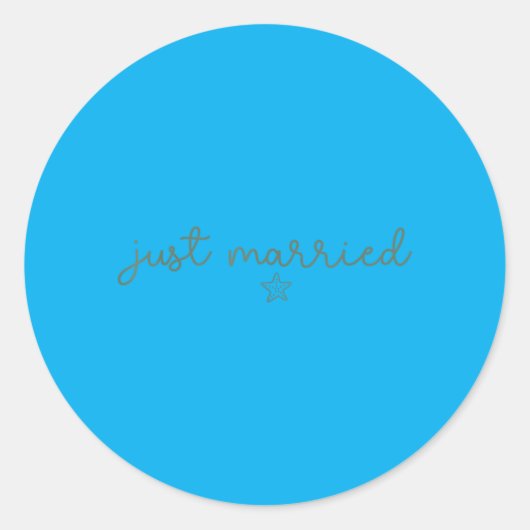 Getrouwde Coquette Zeester Strand Bruid Bruidegom Ronde Sticker (Voorkant)