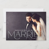 Getrouwde Elegant Silver Type Weddenfoto Aankondiging (Voorkant)