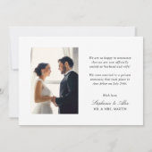 Getrouwde Elegant Silver Type Weddenfoto Aankondiging (Achterkant)