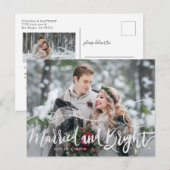 Getrouwde en flitsende whisky bruiloft foto feestdagenkaart (Voorkant / Achterkant)