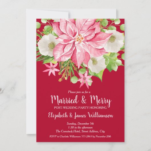 Getrouwde en vrolijke kerstkaarten na de bruiloft (Voorkant)