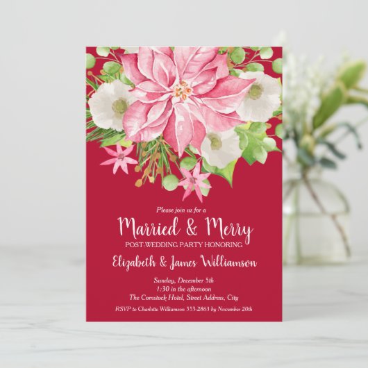 Getrouwde en vrolijke kerstkaarten na de bruiloft (Staand voorkant)